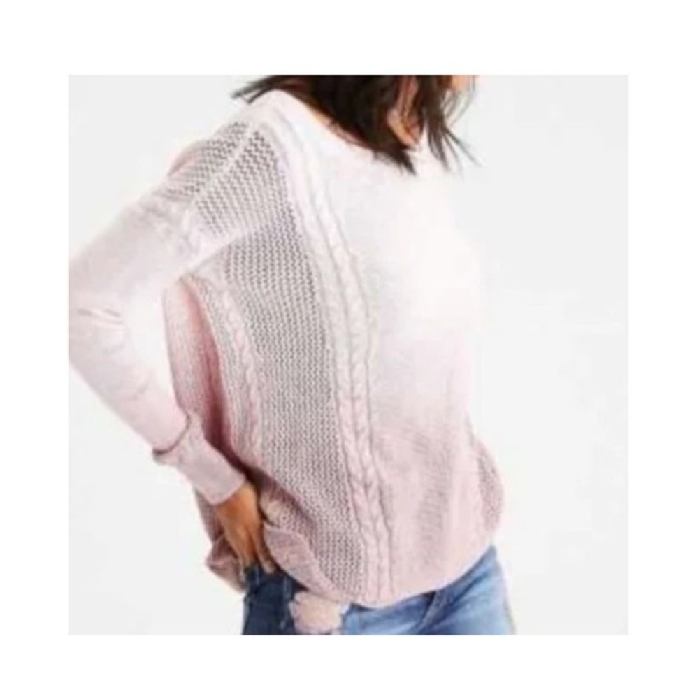 AMERICAN EAGLE Women's Two Toned‎ Ombré Open Knit Sweater Pink Size Small